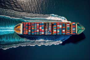 Container Vessel at Sea